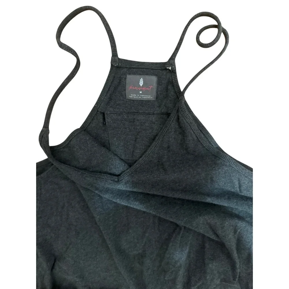 Free People FP Movement Hot Shot Romper Jumpsuit Womens M Gray Athleisure Lounge